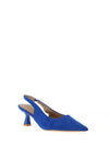 Zen Collection Faux Suede Sling Back Heeled Shoes, Royal Blue