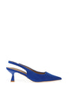 Zen Collection Faux Suede Sling Back Heeled Shoes, Royal Blue