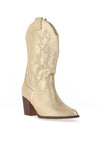 Zen Collection Metallic Cowgirl Heeled Boots, Gold