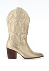 Zen Collection Metallic Cowgirl Heeled Boots, Gold