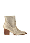Zen Collection Ankle Metallic Cowgirl Heeled Boots, Gold