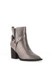 Zen Collection Metallic Perforated Heeled Boots, Grey