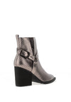 Zen Collection Metallic Perforated Heeled Boots, Grey