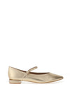 Zen Collection Pebbled Faux Leather Ballet Flats, Gold