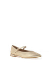 Zen Collection Pebbled Faux Leather Ballet Flats, Gold