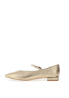 Zen Collection Pebbled Faux Leather Ballet Flats, Gold