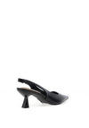 Zen Collection Faux Leather Sling Back Heeled Shoes, Black