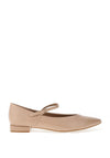 Zen Collection Pebbled Faux Leather Ballet Flats, Nude