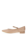 Zen Collection Pebbled Faux Leather Ballet Flats, Nude