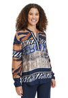 Betty Barclay Metallic Animal Print Top, Navy