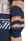 Betty Barclay Metallic Animal Print Top, Navy