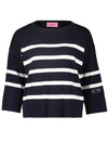 Betty Barclay Three Quarter Sleeve Striped Sweater, Navy