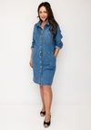 Betty Barclay Rhinestone Detail Denim Dress, Blue