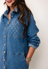 Betty Barclay Rhinestone Detail Denim Dress, Blue