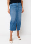 Betty Barclay Midi Denim With Rhinestone Detail Skirt, Blue
