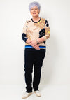 Betty Barclay Printed Embellished Top, Brown Multi