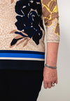 Betty Barclay Printed Embellished Top, Brown Multi