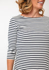 Betty Barclay Striped Round Neck Top, Black