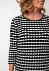 Betty Barcley Striped Textured Top, Black