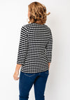Betty Barcley Striped Textured Top, Black