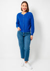 Betty Barclay Knitted Zip Through Cardigan, Blue