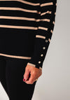Betty Barclay Striped Knit Cowl Neck Jumper, Black
