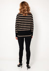 Betty Barclay Striped Knit Cowl Neck Jumper, Black