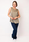 Betty Barclay Satin Sleeveless Top, Khaki