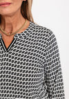 Betty Barclay Geo Line Pattern Top, Black & White