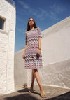 Betty Barclay Chevron Tiered Dress, Multi-Coloured