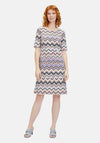Betty Barclay Chevron Tiered Dress, Multi-Coloured