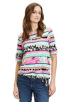Betty Barclay Striped Drawstring Jersey Top, Multi-Coloured