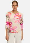 Betty Barclay Floral Fine Knit Sweater, Beige