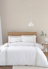 Bianca Embroidery Leaf Duvet Cover Set, White and Beige
