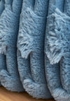Bianca Home Carved Faux Fur Cushion, Blue