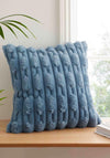 Bianca Home Carved Faux Fur Cushion, Blue