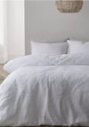 Bianca Home Matelassé Jacquard Leaves Duvet Set, White
