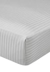 Bianca Home 300 Thread Count Cotton Sateen Stripe Fitted Sheet, Silver