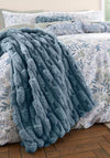 Bianca Home Carved Faux Fur Throw, Blue