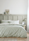 Bianca Scallop Floral Cotton Duvet Set, Green