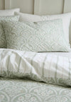 Bianca Scallop Floral Cotton Duvet Set, Green