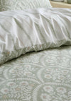Bianca Scallop Floral Cotton Duvet Set, Green