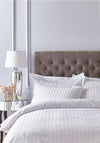 Bianca Home 200 Thread Count Cotton Sateen Stripe Duvet Set, White