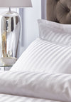 Bianca Home 200 Thread Count Cotton Sateen Stripe Duvet Set, White