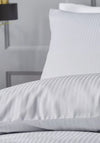 Bianca Home 200 Thread Count Cotton Sateen Stripe Duvet Set, Silver