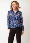 Bianca PrintED Collared Blouse, Blue Multi