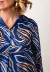 Bianca PrintED Collared Blouse, Blue Multi