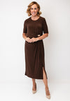 Bianca Davina Ruched Pencil Midi Dress, Brown