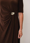 Bianca Davina Ruched Pencil Midi Dress, Brown