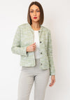 Bianca Tweed Style Button Up Jacket, Green